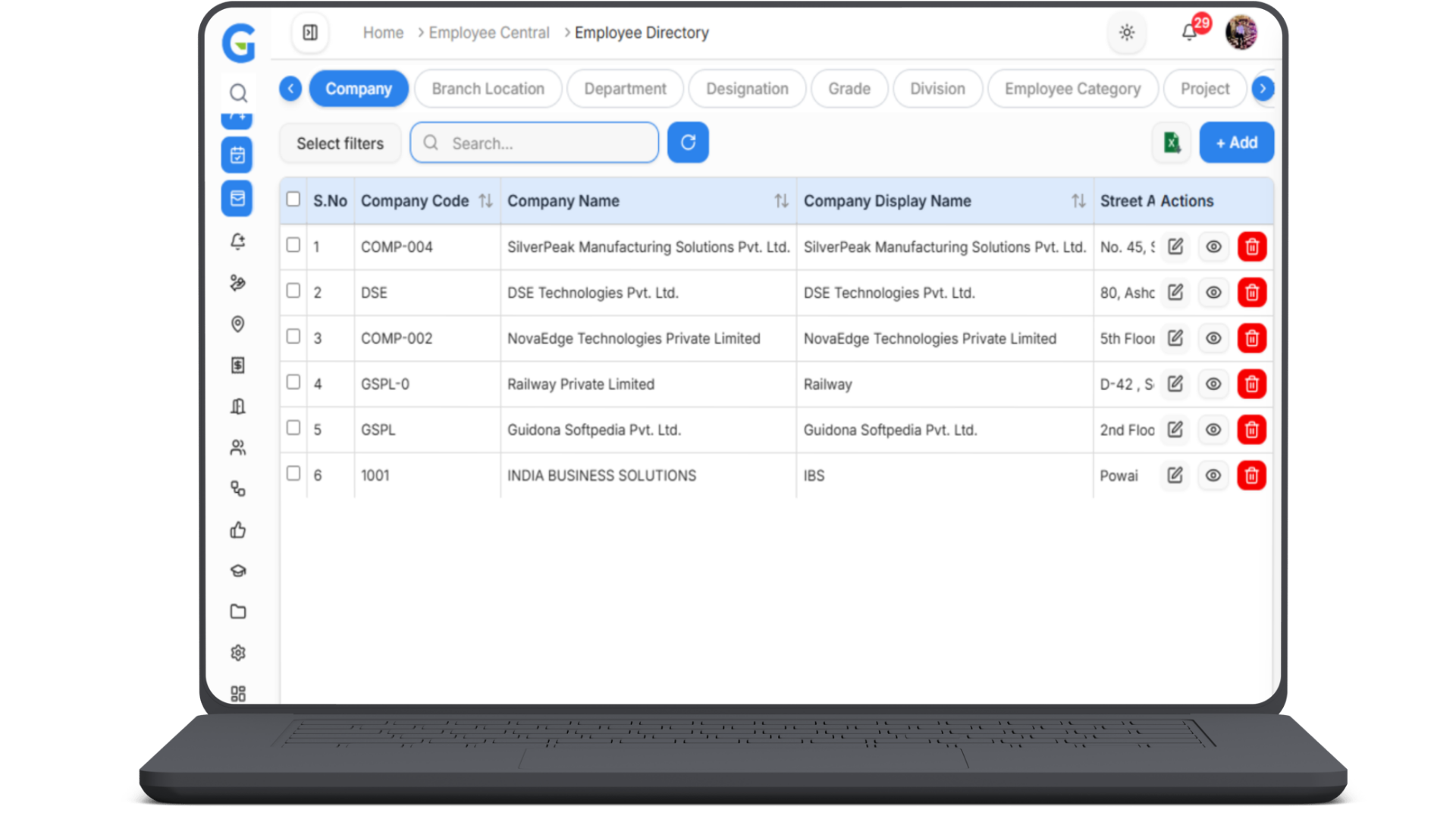Employee Central screenshot